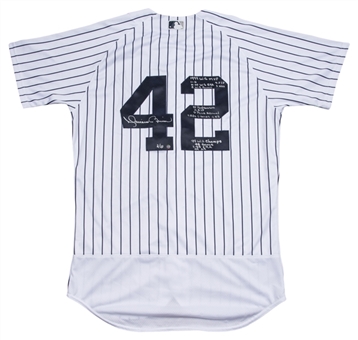 Mariano Rivera Signed New York Yankees Home Jersey Inscribed With World Series Stats (Steiner)